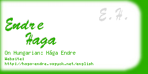 endre haga business card